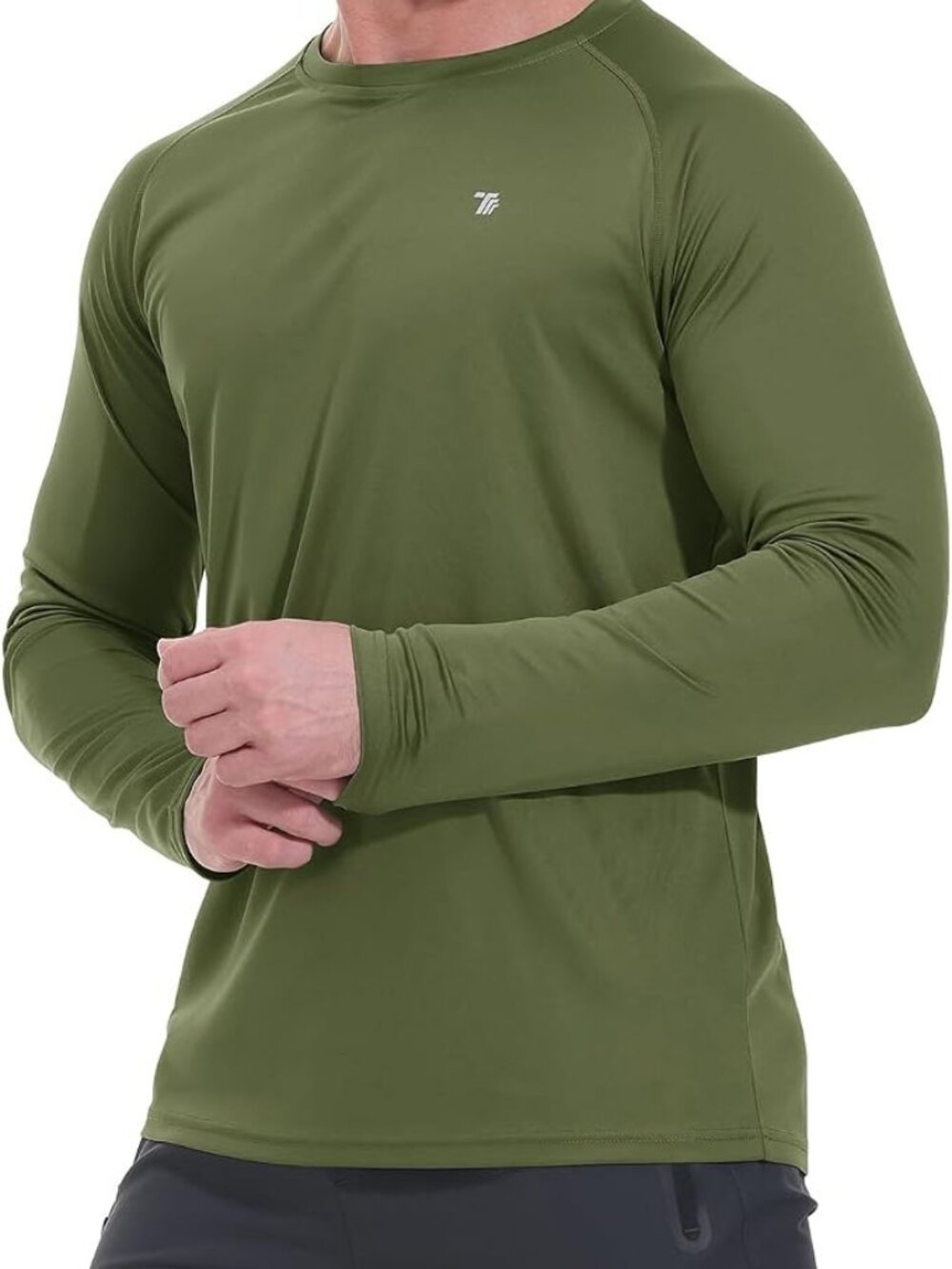 Men’s UPF 50+ Long Sleeve Hiking Shirt – Army Green